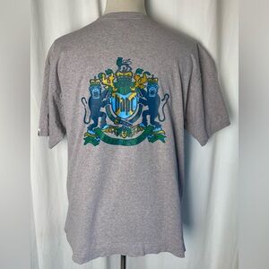 Vintage A Bathing Ape Bape Gray XL T-Shirt Black Gothic Logo Print 2000s Rare